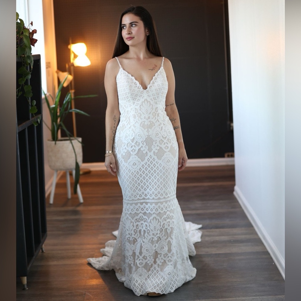 Elegant White Lace Gown